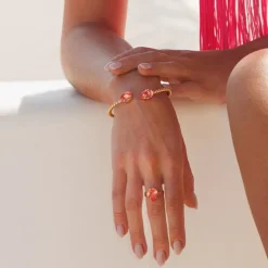 Caroline Svedbom Mini Drop Ring / Rose Peach (Guld)