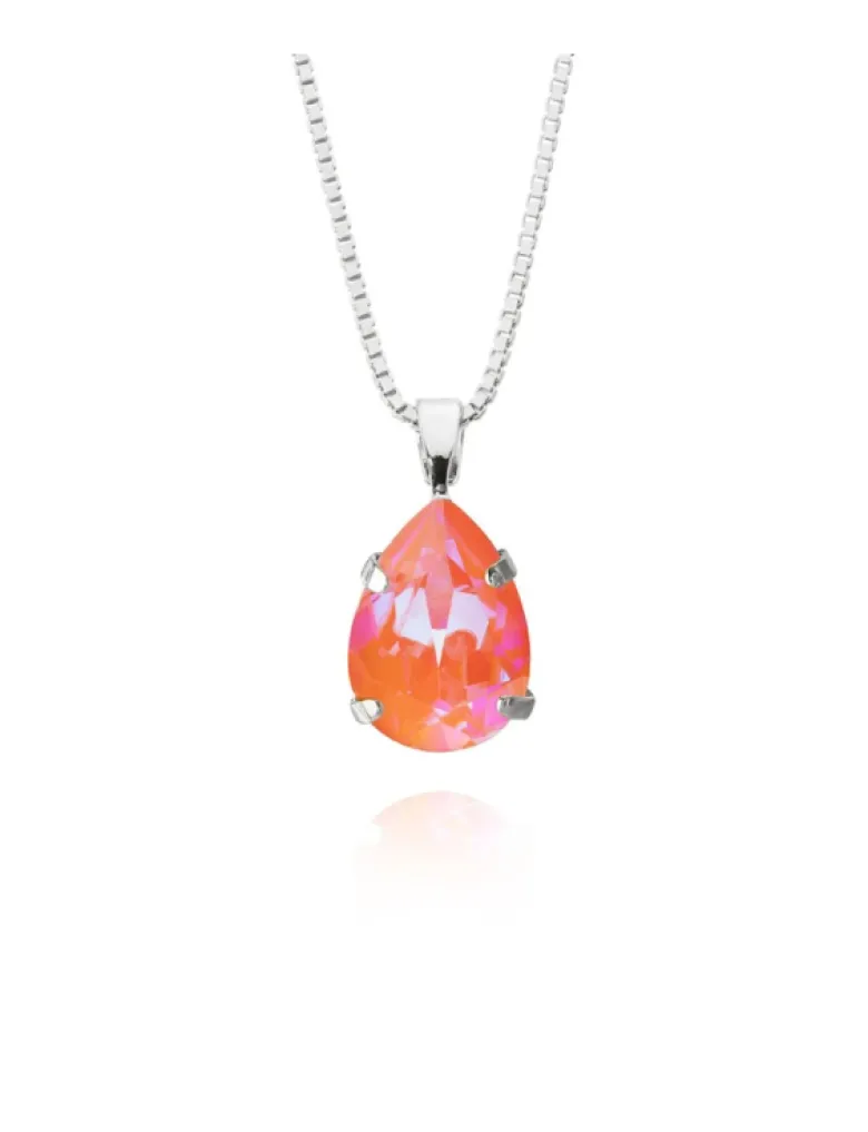Caroline Svedbom Mini Drop Halsband / Orange Glow Delite (Rhodium)