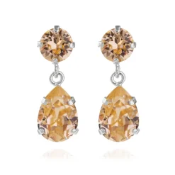 Caroline Svedbom Mini Drop Örhängen Rhodium / Light Peach