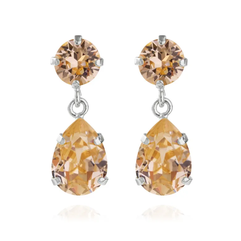 Caroline Svedbom Mini Drop Örhängen Rhodium / Light Peach