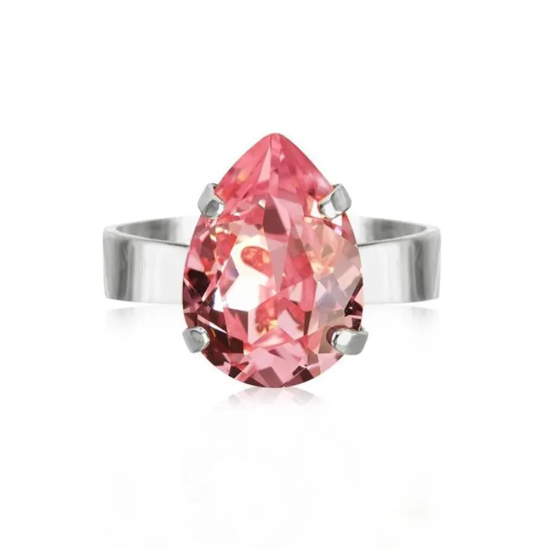 Caroline Svedbom Mini Drop Ring Rhodium / Light Rose