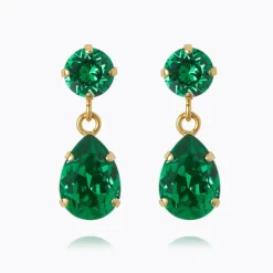 Caroline Svedbom Mini Drop Örhängen / Majestic Green (Guld)