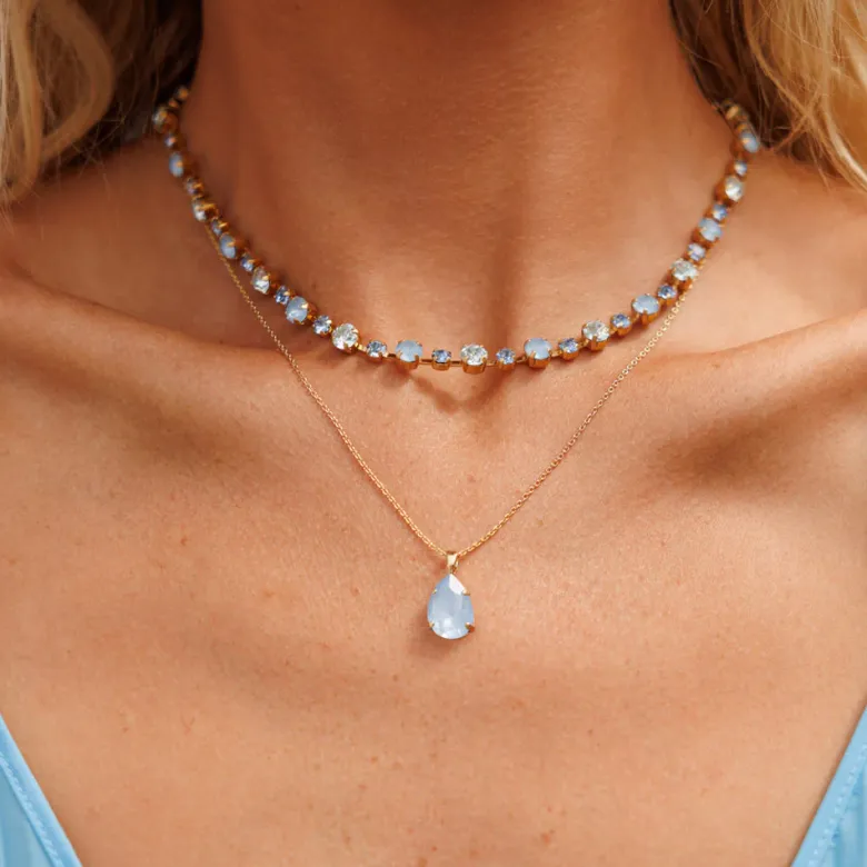 Caroline Svedbom Mini Drop Halsband / Sky Ignite (Guld)