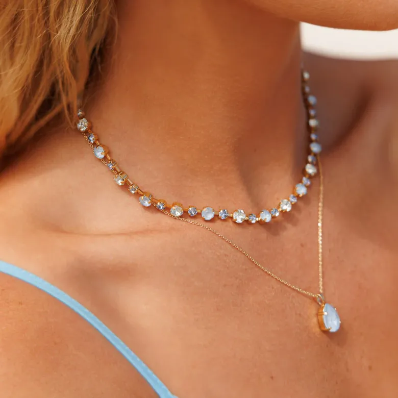 Caroline Svedbom Mini Drop Halsband / Sky Ignite (Guld)