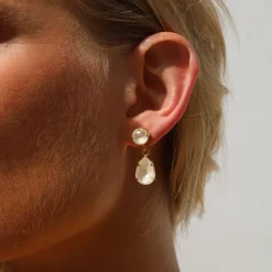 Caroline Svedbom Mini Drop Örhängen/ Linen Ignite (Rhodium)