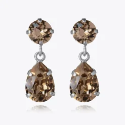 Caroline Svedbom Mini Drop Örhängen/ Greige (Rhodium)