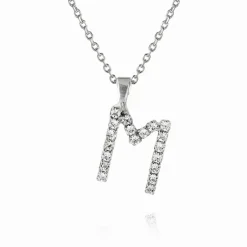 Caroline Svedbom Mini Letter M Halsband (Rhodium)