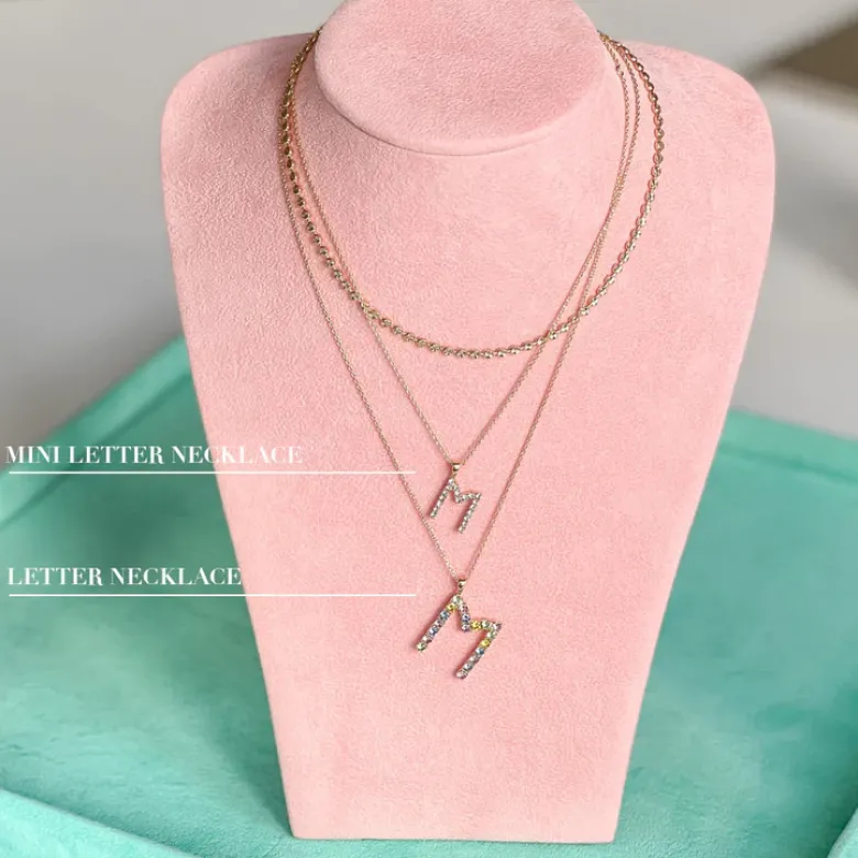 Caroline Svedbom Mini Letter M Halsband (Rhodium)