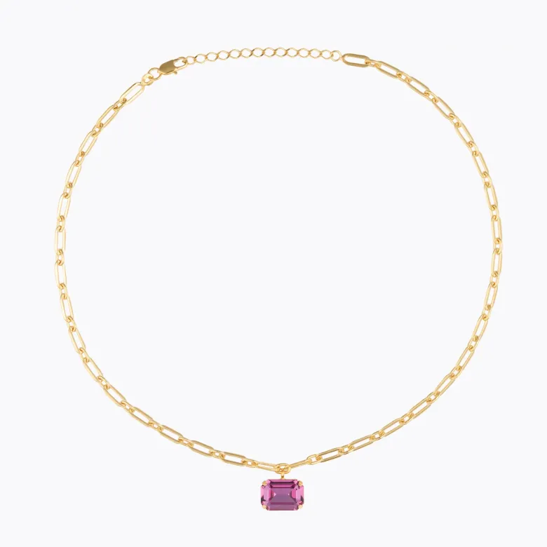 Caroline Svedbom Mini Lydia Halsband, Dark Rose – Guld