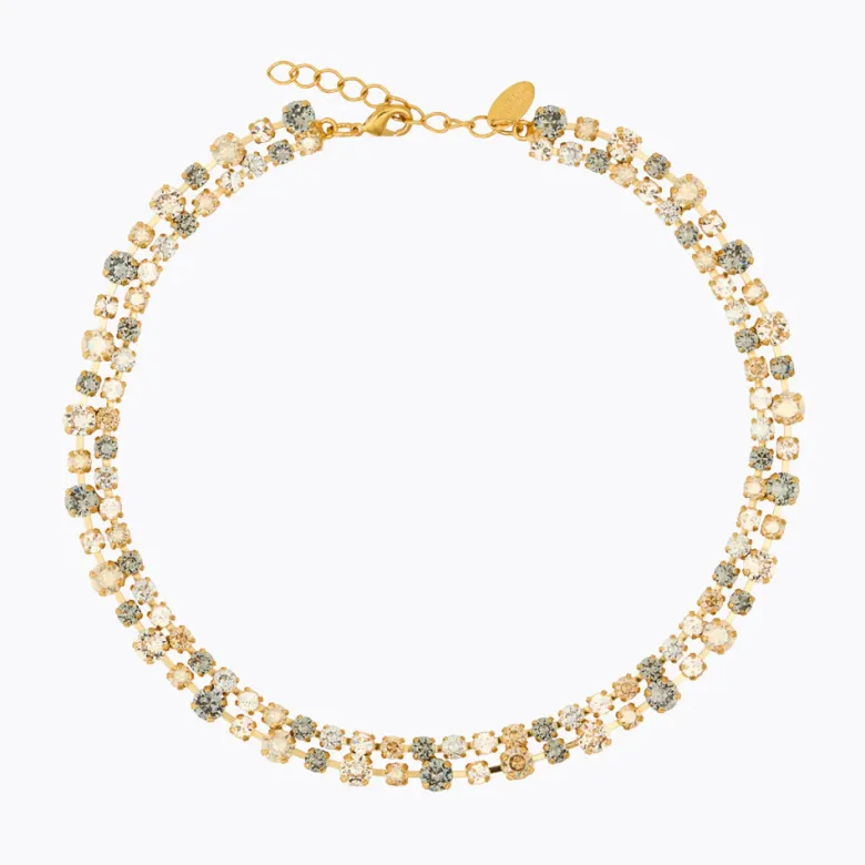 Caroline Svedbom Mini Pomona Halsband, Black Golden Combo – Guld