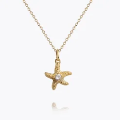 Caroline Svedbom Mini Sea Star Halsband / Crystal (Guld)