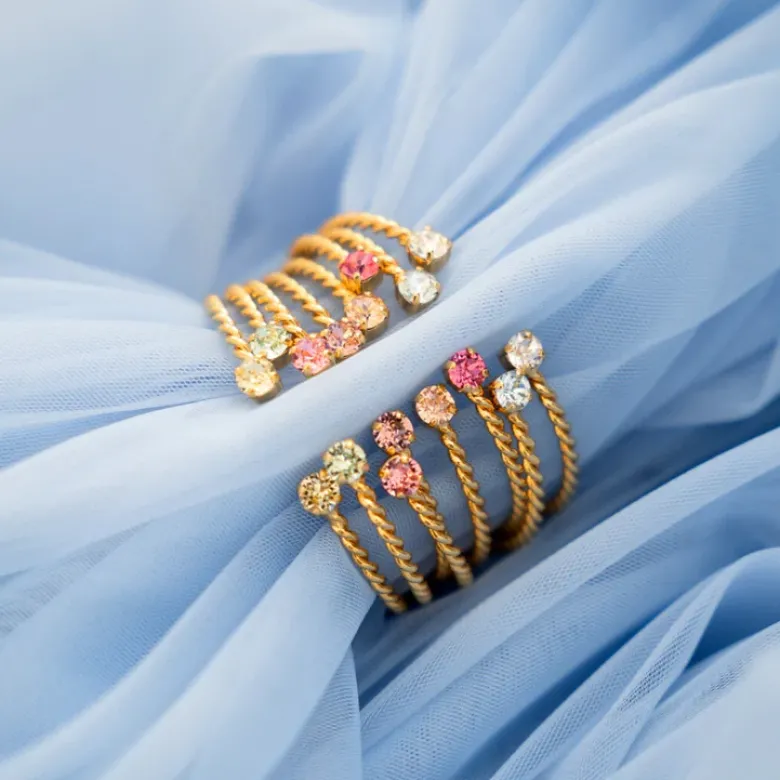 Caroline Svedbom Mini Twisted Armband/ Chrysolite (Guld)