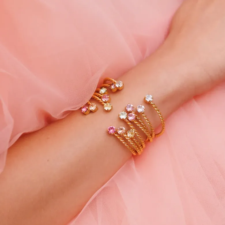 Caroline Svedbom Mini Twisted Armband/ Chrysolite (Guld)
