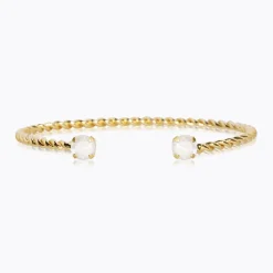 Caroline Svedbom Mini Twisted Armband / Electric White (Guld)