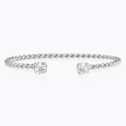 Caroline Svedbom Mini Twisted Armband/ Crystal (Rhodium)
