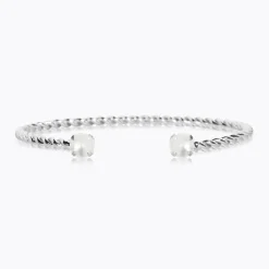 Caroline Svedbom Mini Twisted Armband/ Pearl (Rhodium)
