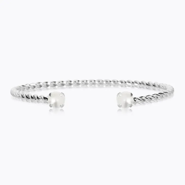 Caroline Svedbom Mini Twisted Armband/ Pearl (Rhodium)