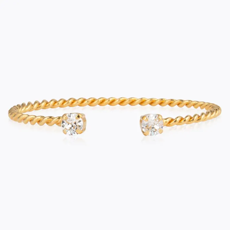 Caroline Svedbom Mini Twisted Armband/ Crystal (Guld)