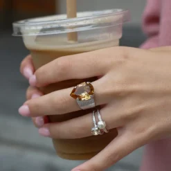 Caroline Svedbom Natti Ring / Golden Shadow (Rhodium)