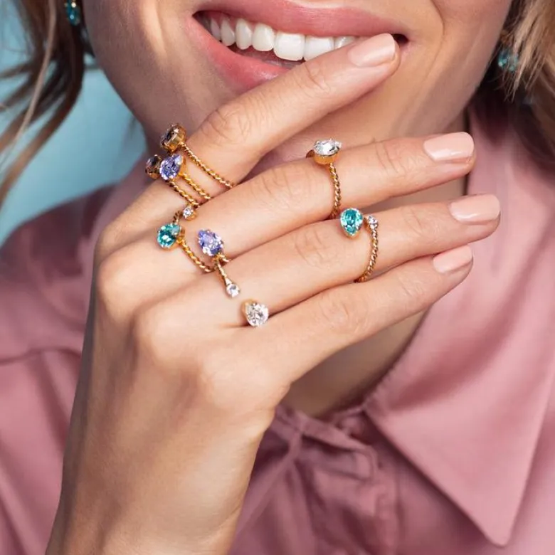 Caroline Svedbom Niki Ring Guld / Crystal