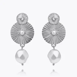 Caroline Svedbom Odessa Pearl Örhängen (Rhodium)