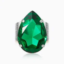 Caroline Svedbom Perfect Drop Ring / Majestic Green (Rhodium)