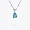 Caroline Svedbom Petite Drop Stud Halsband / Aquamarine (Rhodium)
