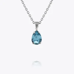 Caroline Svedbom Petite Drop Stud Halsband / Aquamarine (Rhodium)