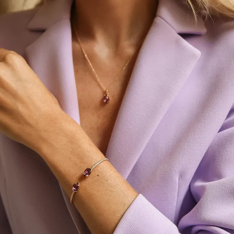 Caroline Svedbom Petite Drop Halsband / Iris (Rhodium)