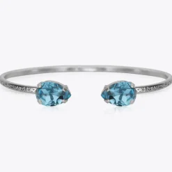Caroline Svedbom Petite Drop Armband Rhodium / Aquamarine