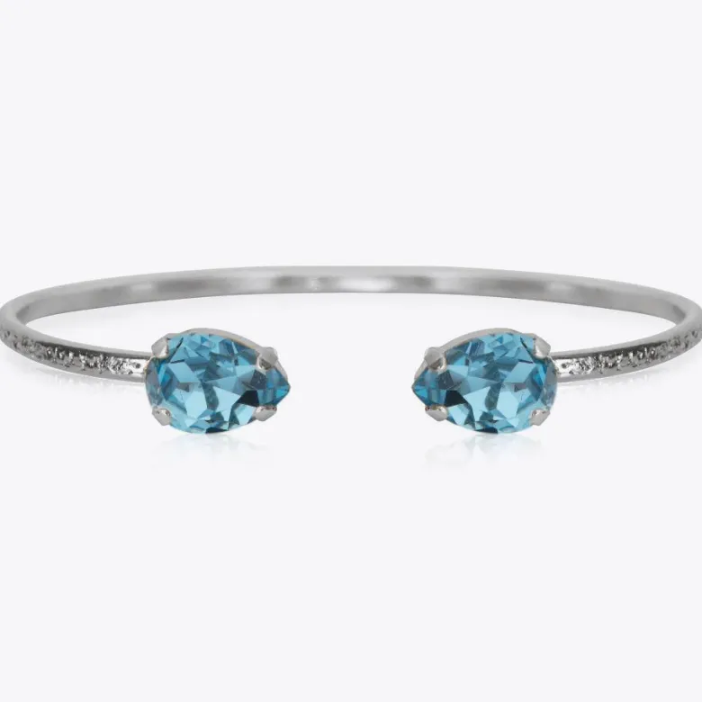 Caroline Svedbom Petite Drop Armband Rhodium / Aquamarine