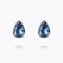 Caroline Svedbom Petite Drop Örhängen, Denim Blue – Rhodium