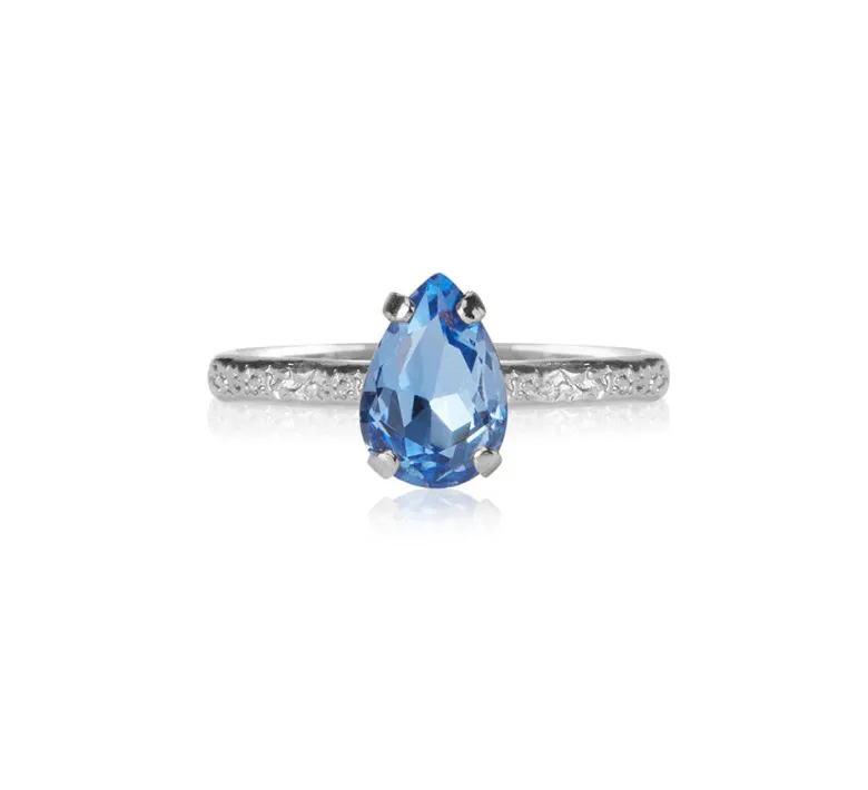 Caroline Svedbom Petite Drop Ring / Lapis (Rhodium)