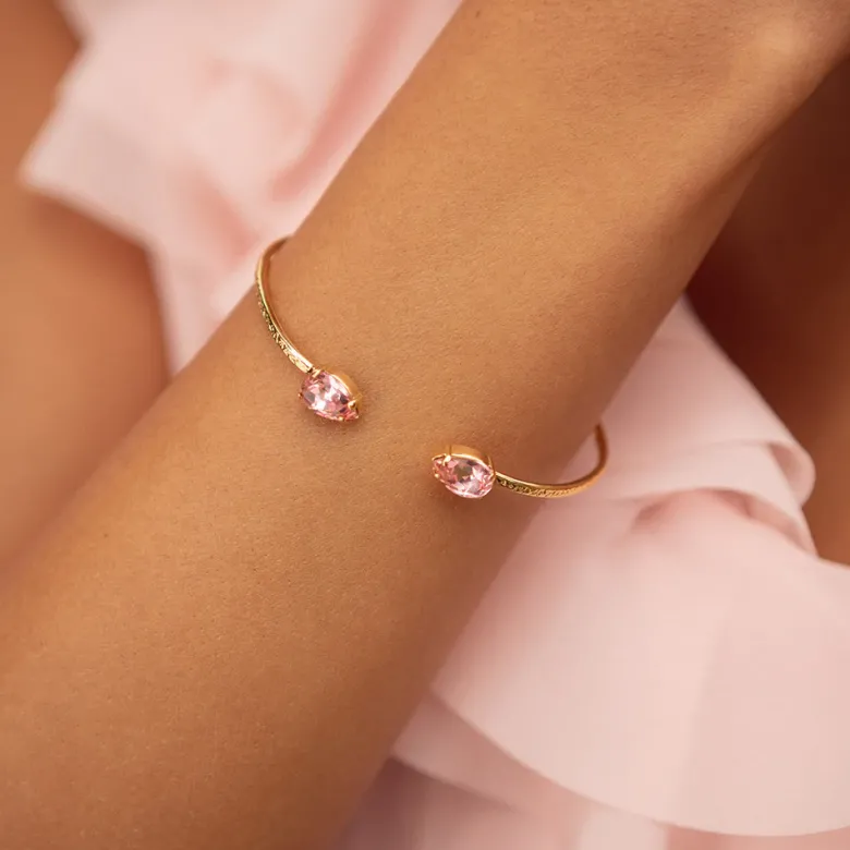 Caroline Svedbom Petite Drop Armband / Light Rose (Rhodium)