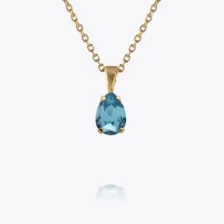Caroline Svedbom Petite Drop Halsband / Aquamarine (Guld)