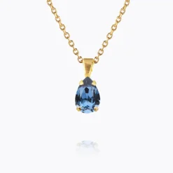 Caroline Svedbom Petite Drop Halsband, Denim Blue – Guld