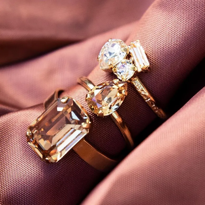 Caroline Svedbom Petite Drop Ring / Light Colorado Topaz (Rhodium)