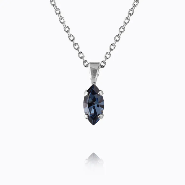 Caroline Svedbom Petite Navette Halsband/ Denim Blue (Rhodium)