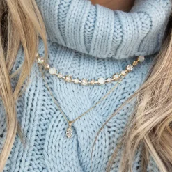 Caroline Svedbom Petite Navette Halsband / Crystal (Guld)