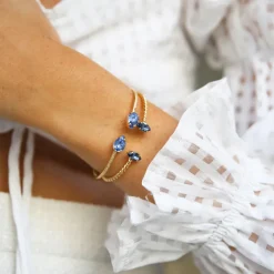 Caroline Svedbom Petite Navette Armband / Denim Blue (Rhodium)