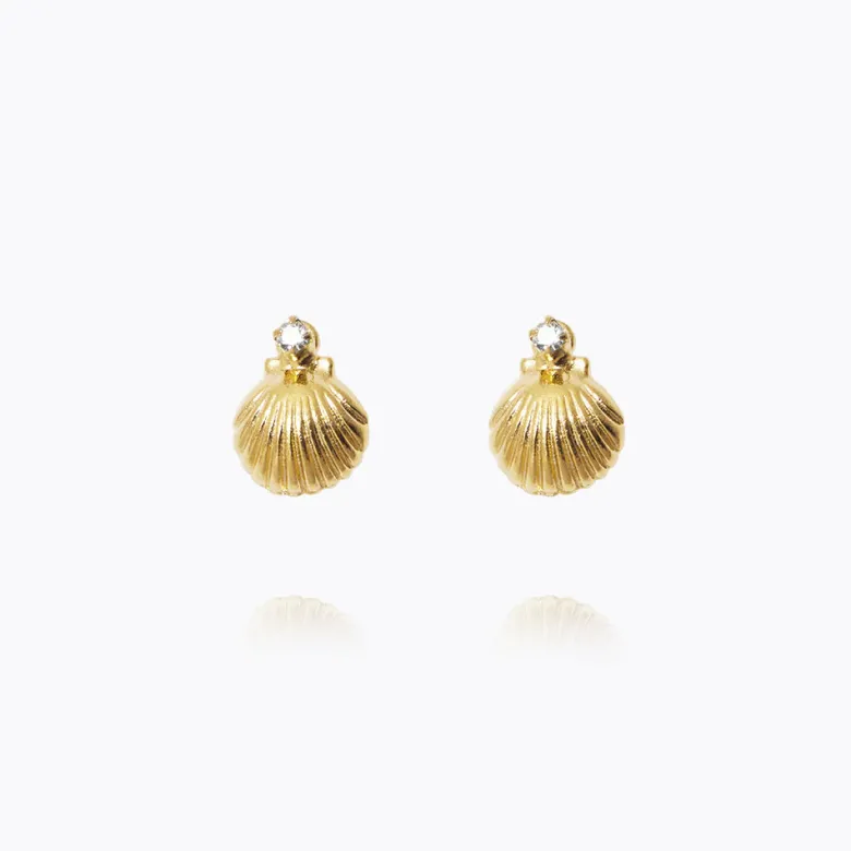 Caroline Svedbom Petite Shell Örhängen / Crystal (Guld)