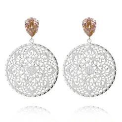 Caroline Svedbom Örhängen Alexandra Vintage Rose (Rhodium)
