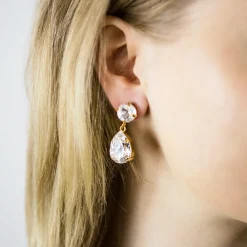 Caroline Svedbom Örhängen Classic Drop Crystal (Guld)