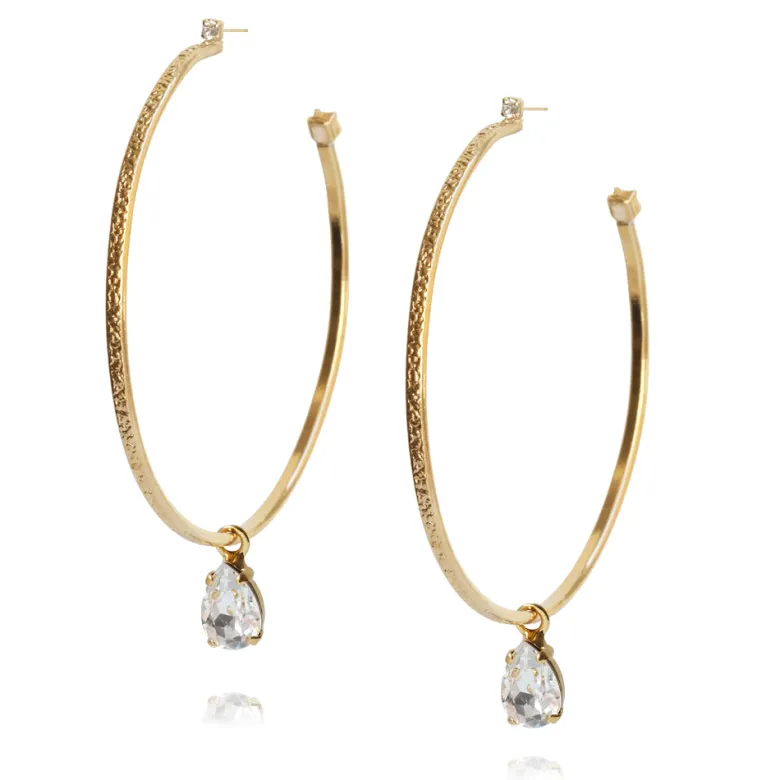 Caroline Svedbom Örhängen Loop Crystal (Guld)