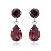 Caroline Svedbom Örhängen Mini Drop Burgundy (Rhodium)