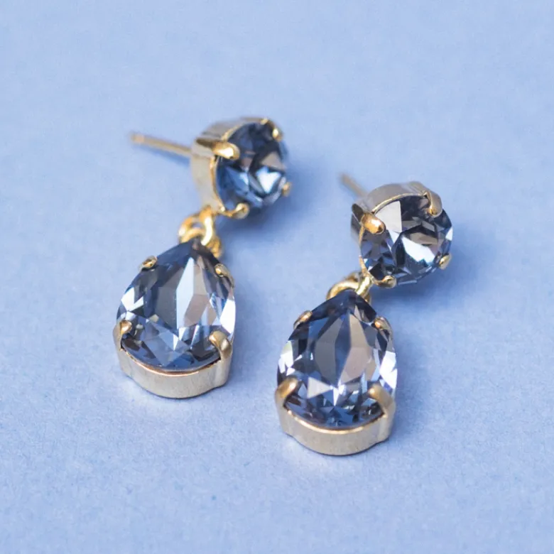 Caroline Svedbom Örhängen Mini Drop Denim Blue (Guld)