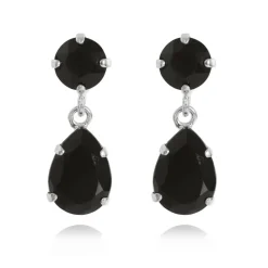 Caroline Svedbom Örhängen Mini Drop Jet (Rhodium)