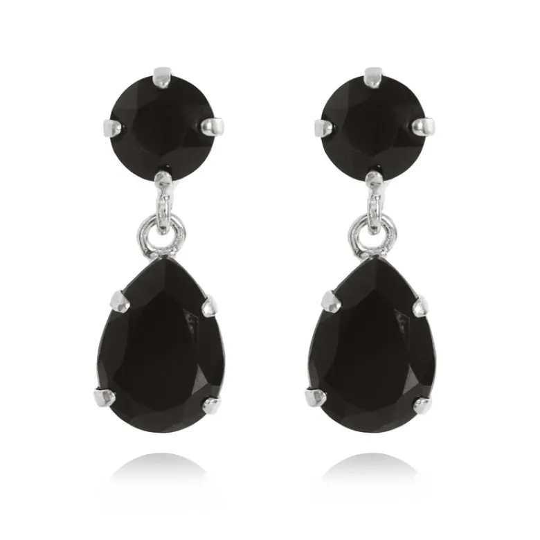 Caroline Svedbom Örhängen Mini Drop Jet (Rhodium)