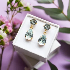 Caroline Svedbom Örhängen Mini Drop Light Azure (Guld)