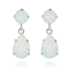 Caroline Svedbom Örhängen Mini Drop White Opal (Rhodium)